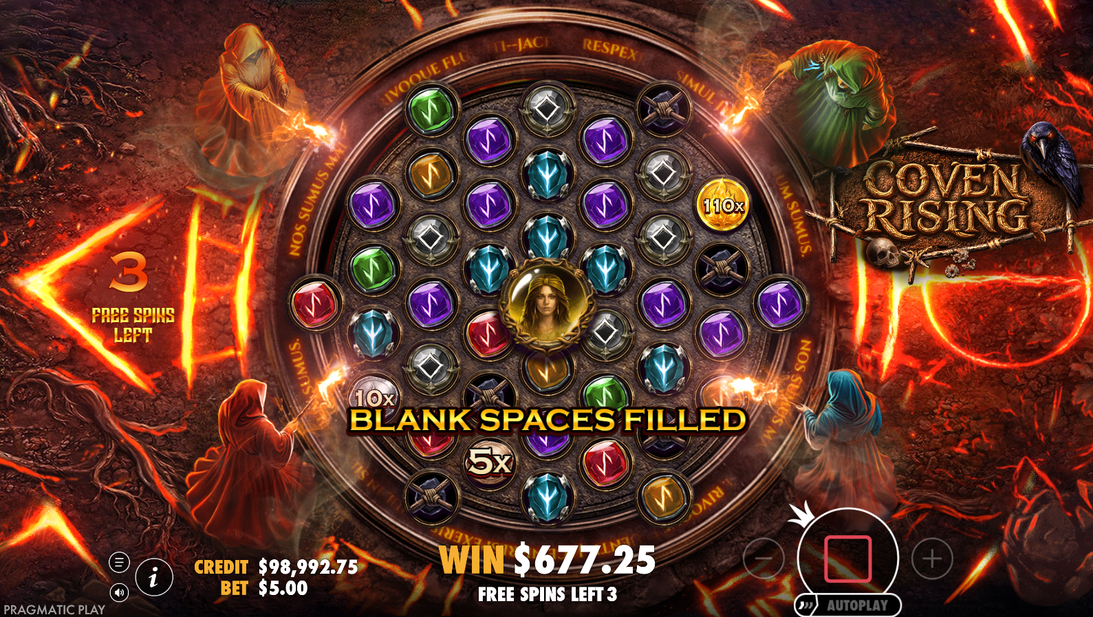 Coven Rising Super Free Spins bonus round