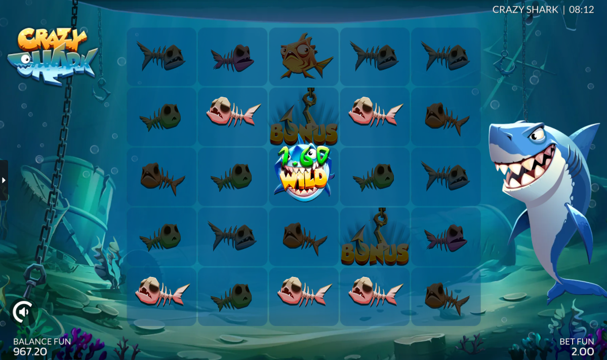 Crazy Shark slot showing 3,125 ways to win