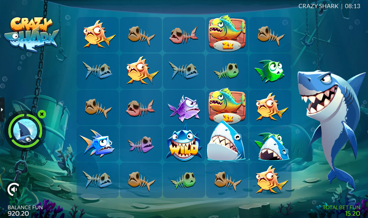 Crazy Shark Shark Fin feature moving wild mechanic in action