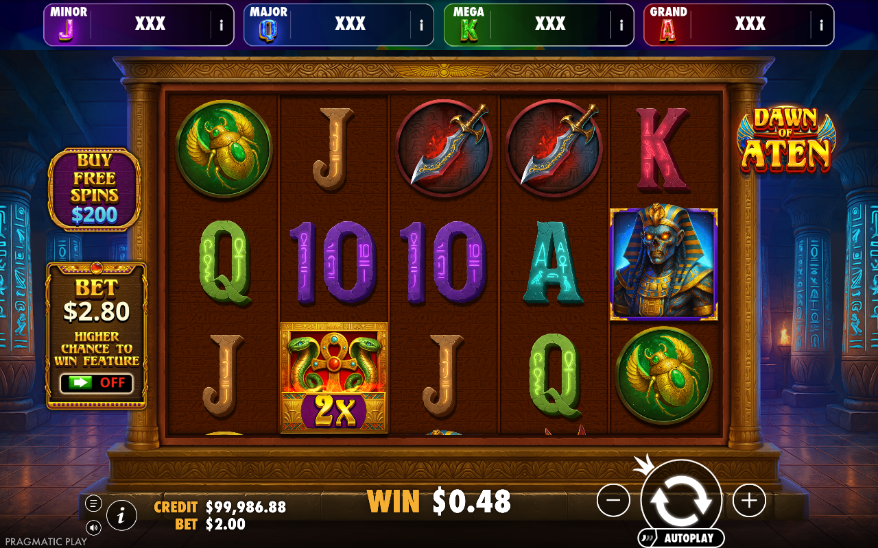 Dawn of Aten - Brasil Jackpot gameplay