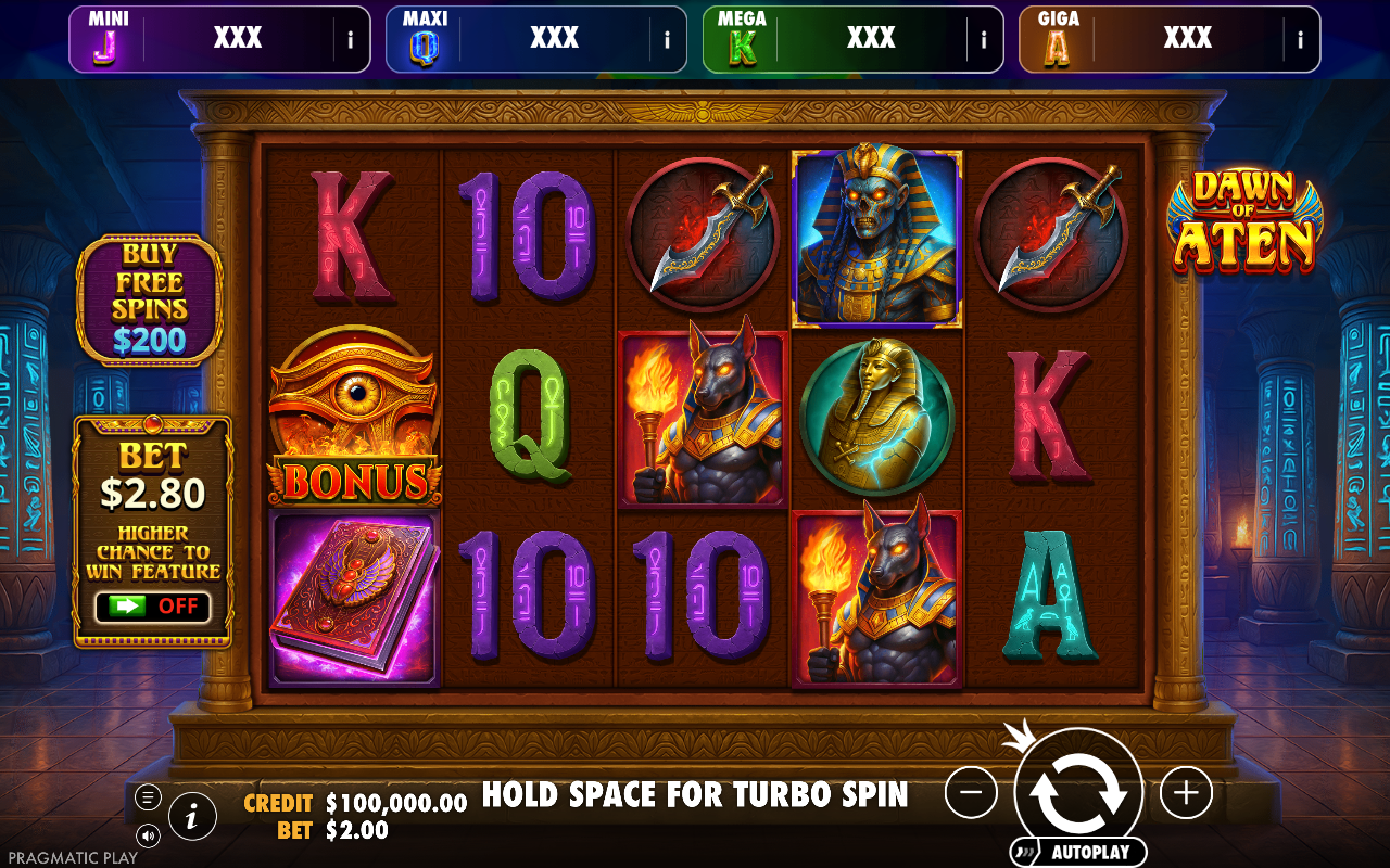 Dawn of Aten - Oranje Jackpot base game