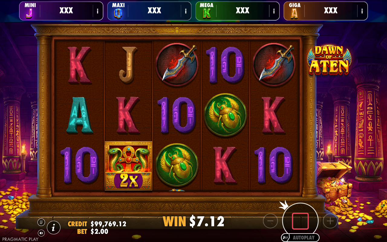Dawn of Aten - Oranje Jackpot bonus round