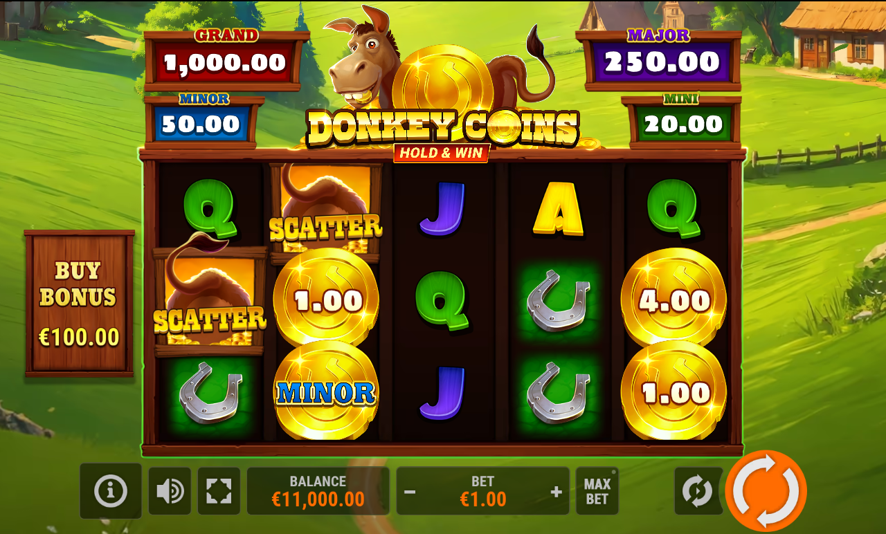 Donkey Coins Hold & Win base game
