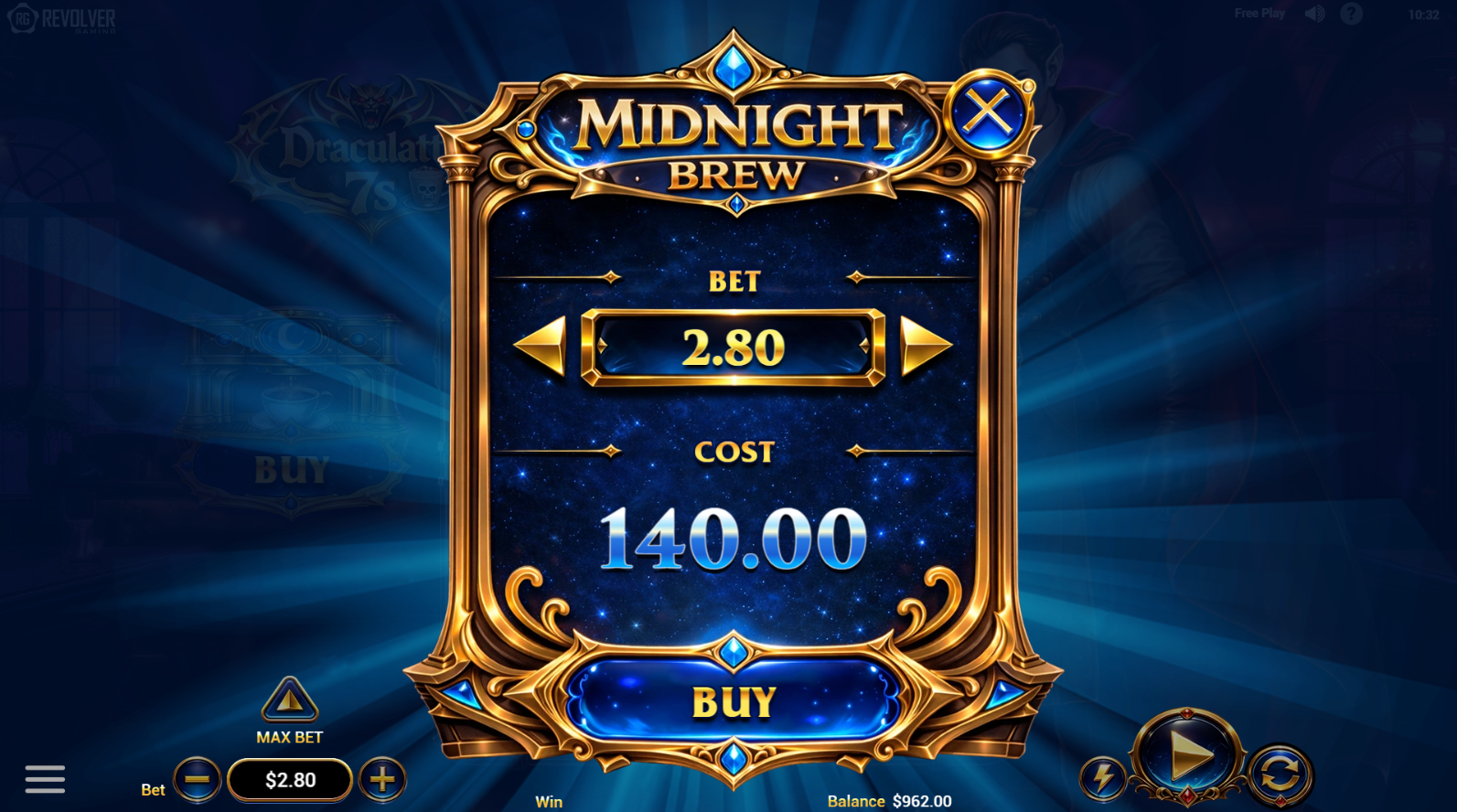 Draculatte 7s bonus buy option to enter MIDNIGHT BREW directly