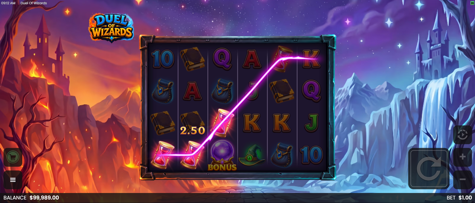 Duel of Wizards 16 fixed paylines diagram