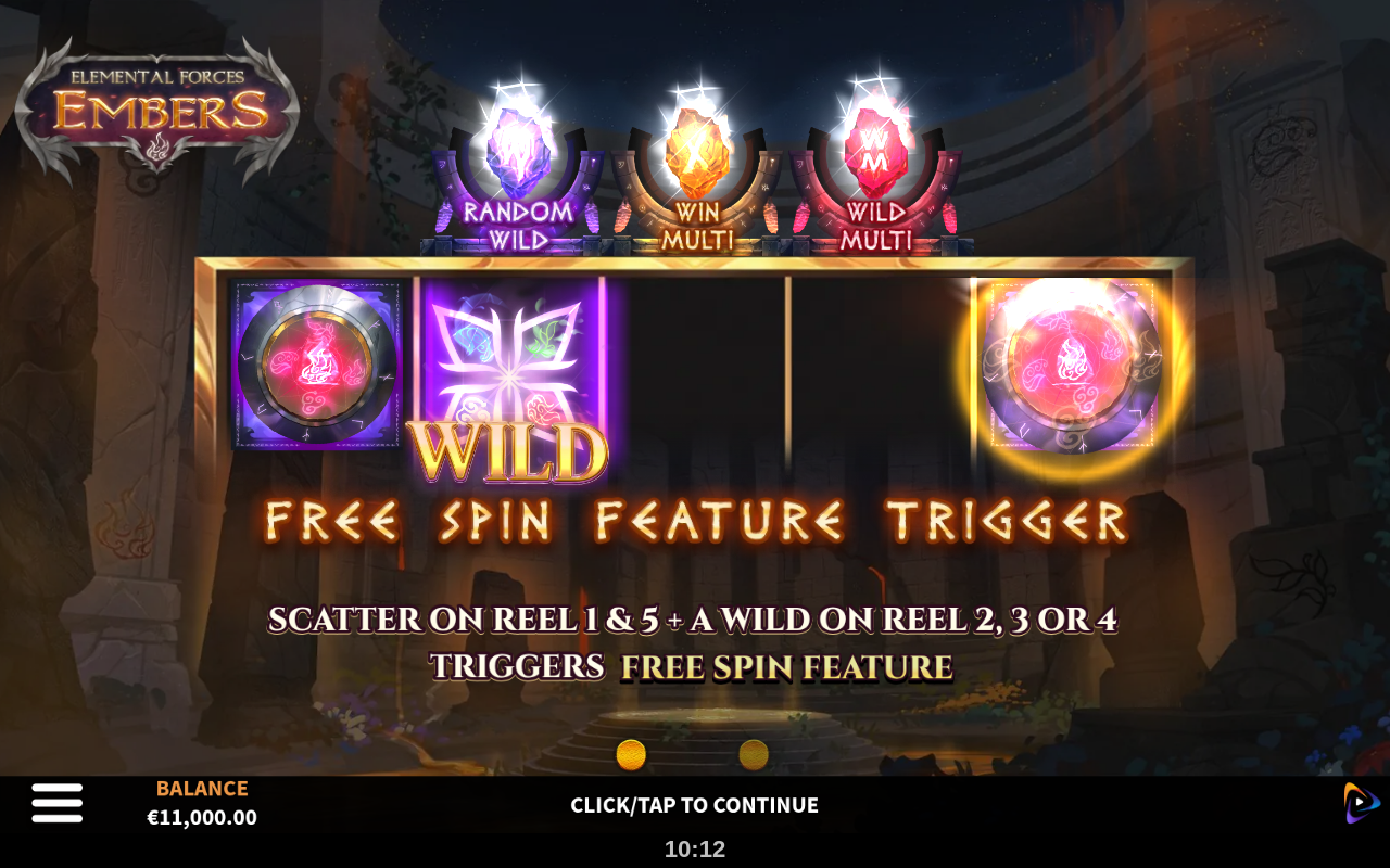 Elemental Forces Embers information screen