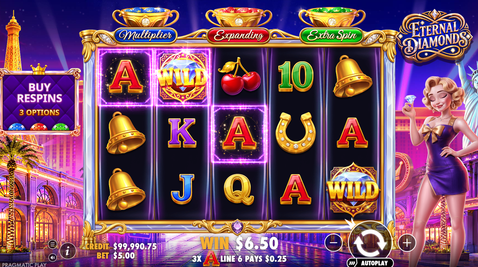 Eternal Diamonds wild symbols on the reels