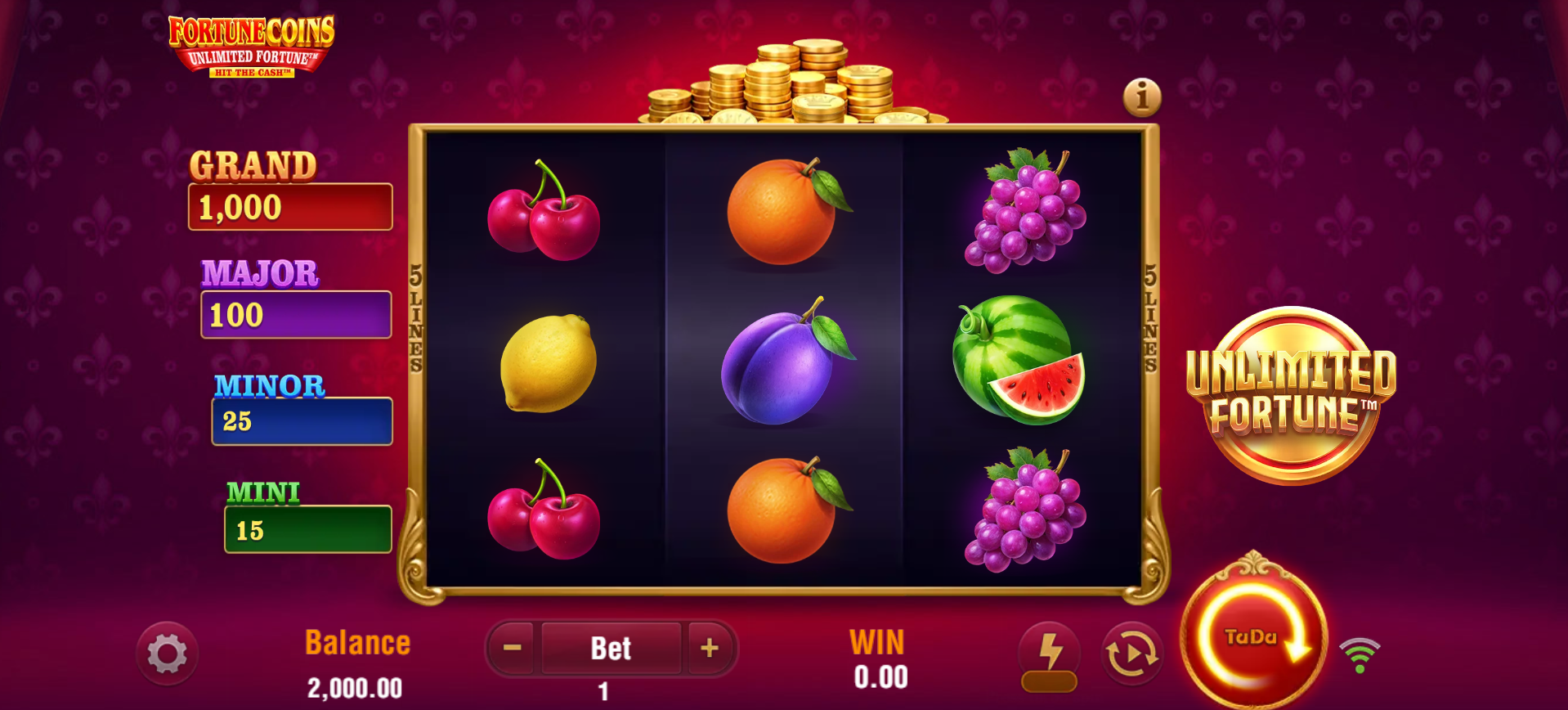 Fortune Coins Unlimited Fortune base game play