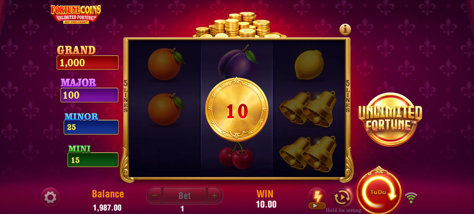 Fortune Coins Unlimited Fortune collect feature