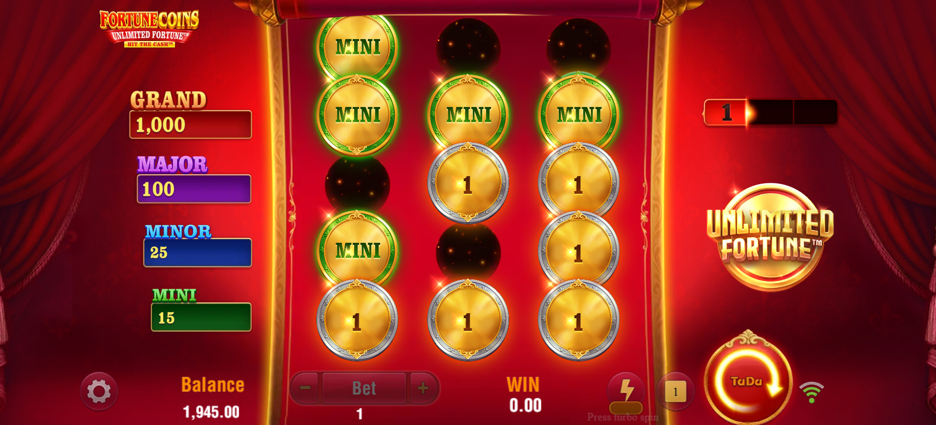 Fortune Coins Unlimited Fortune feature