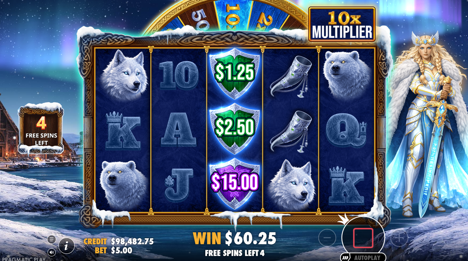 Freya 1000 12 Super Free Spins bonus round