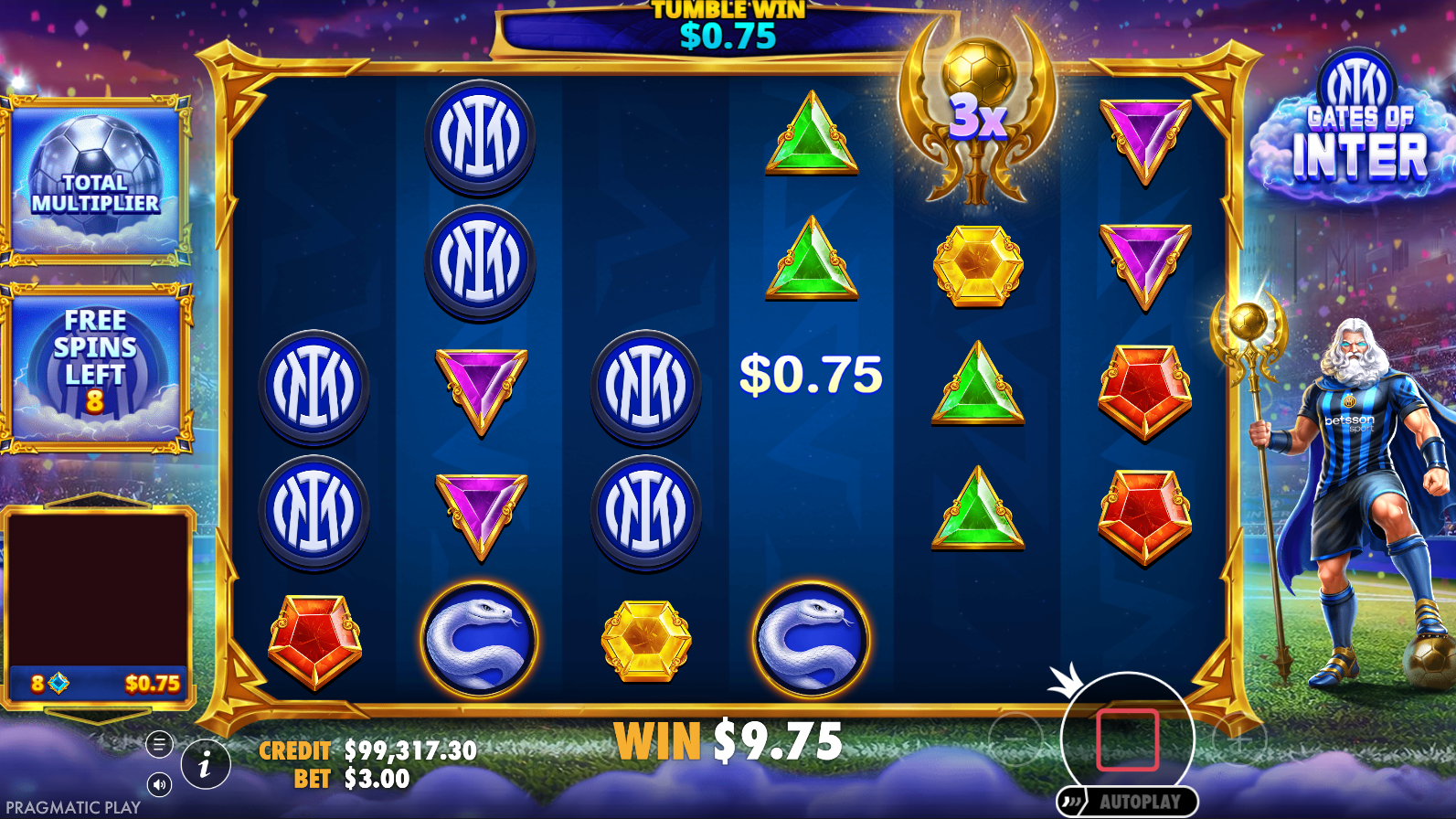 Gates of Inter Multiplier symbol in action during the tumble sequence