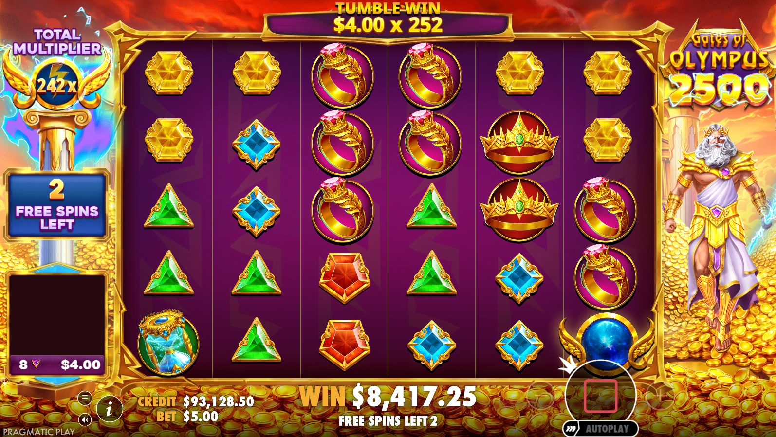 Gates of Olympus 2500 super free spins
