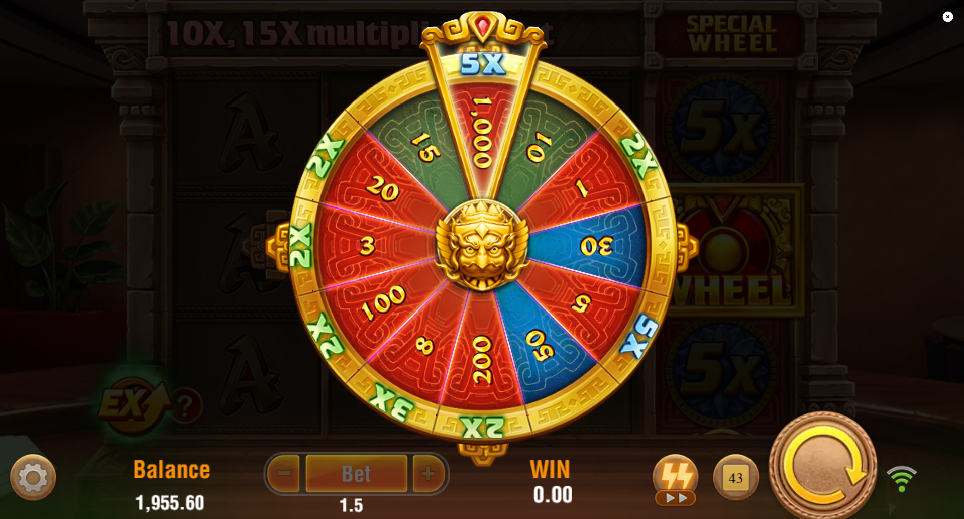 Gems of Buxexa Lucky Wheel feature