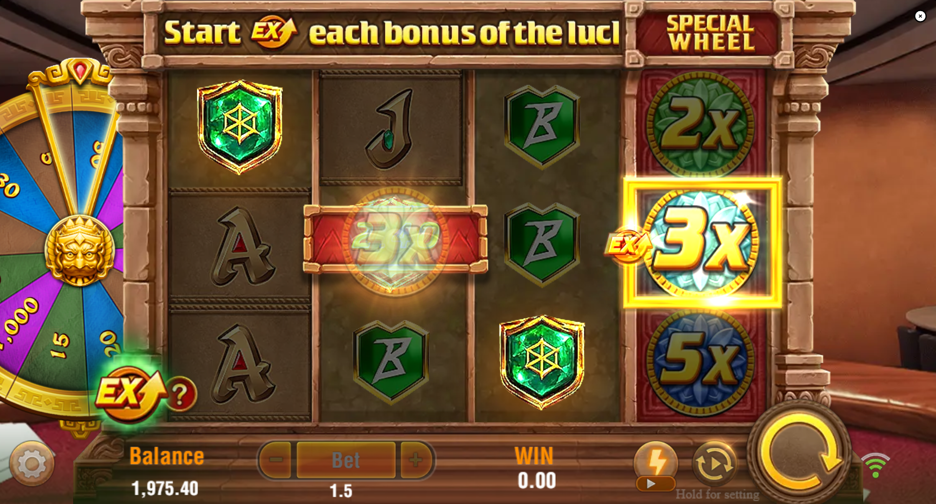 Gems of Buxexa multiplier feature on special reel
