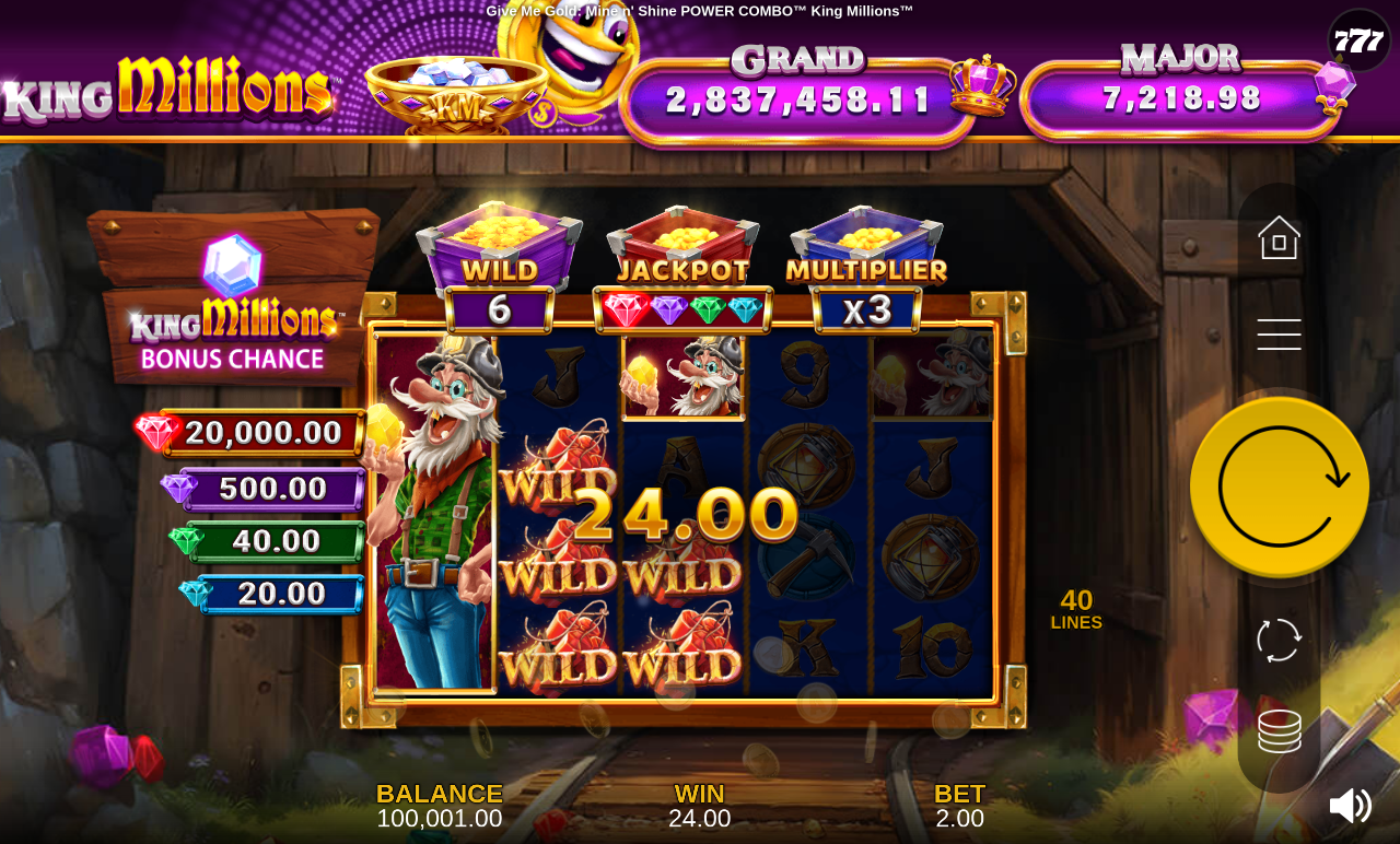 Give Me Gold: Mine n' Shine POWER COMBO King Millions base game