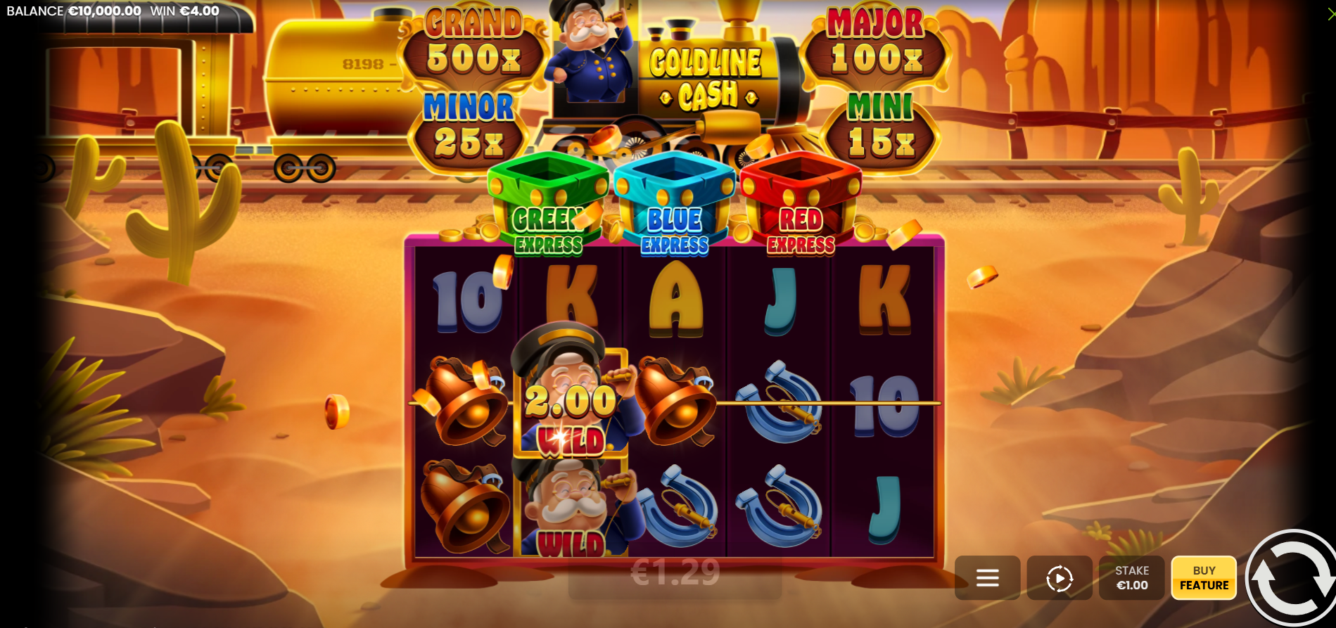 Goldline Cash payline structure showing 10 fixed win lines