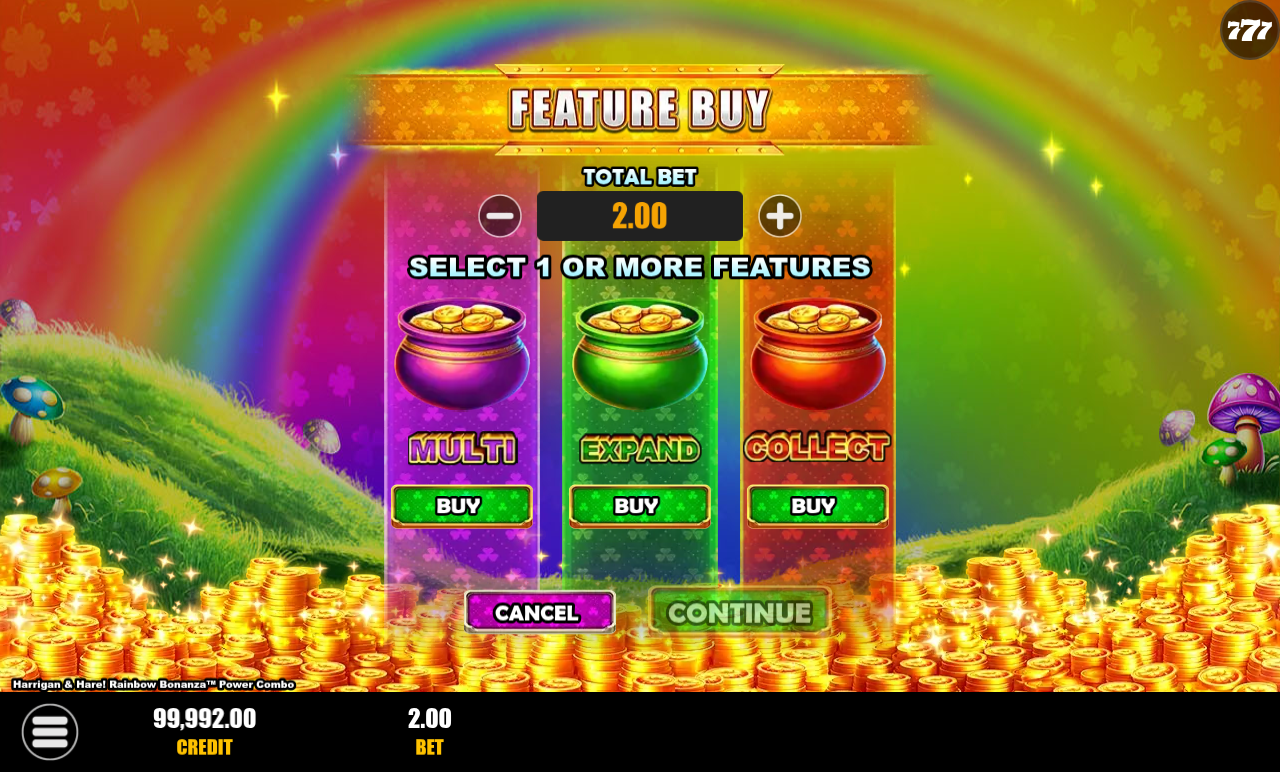 Harrigan & Hare! Rainbow Bonanza Power Combo bonus buy