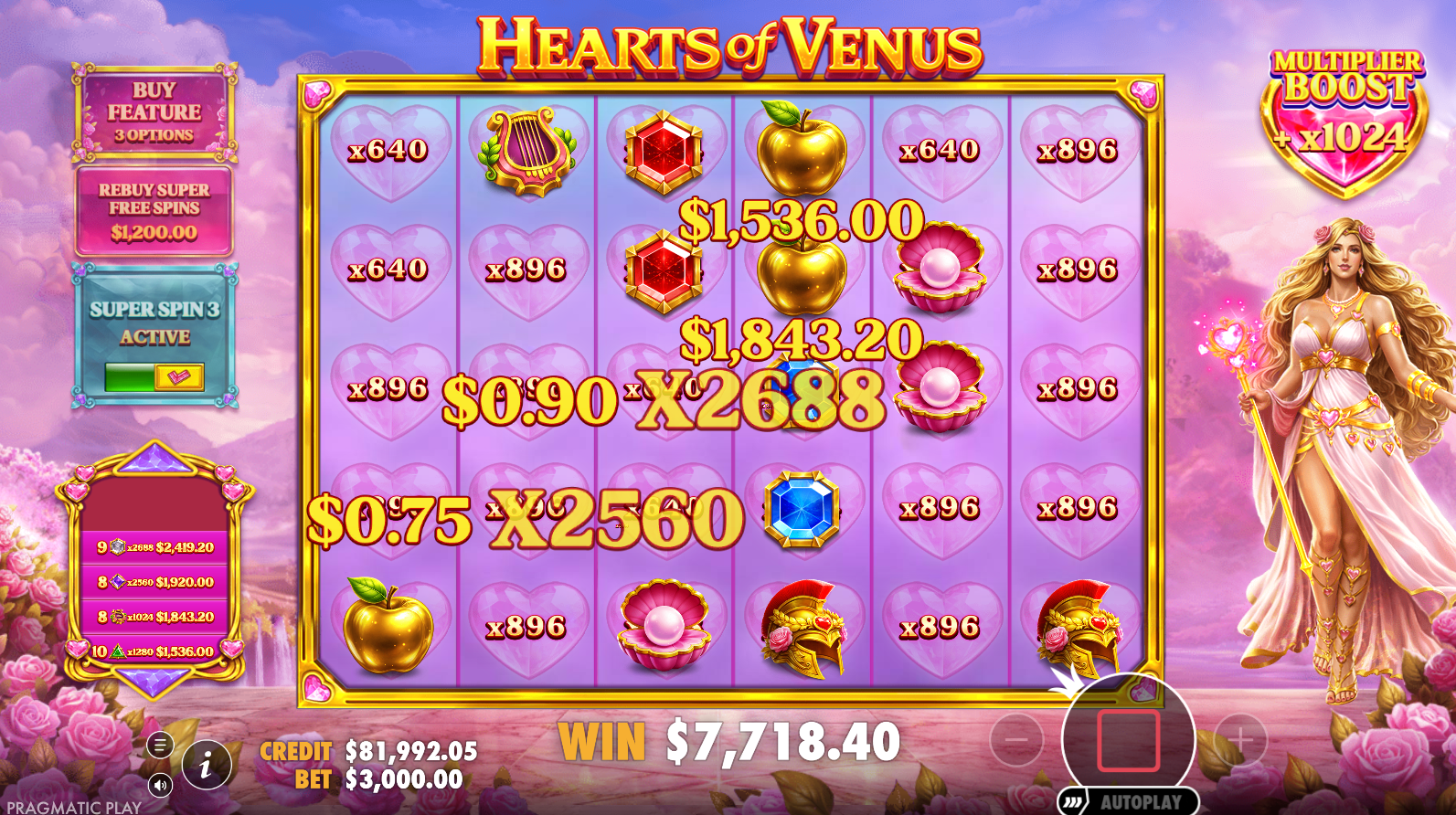 Hearts Of Venus Super Spin 3 feature screenshot