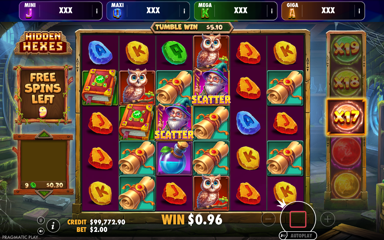 Hidden Hexes - Oranje Jackpot bonus round