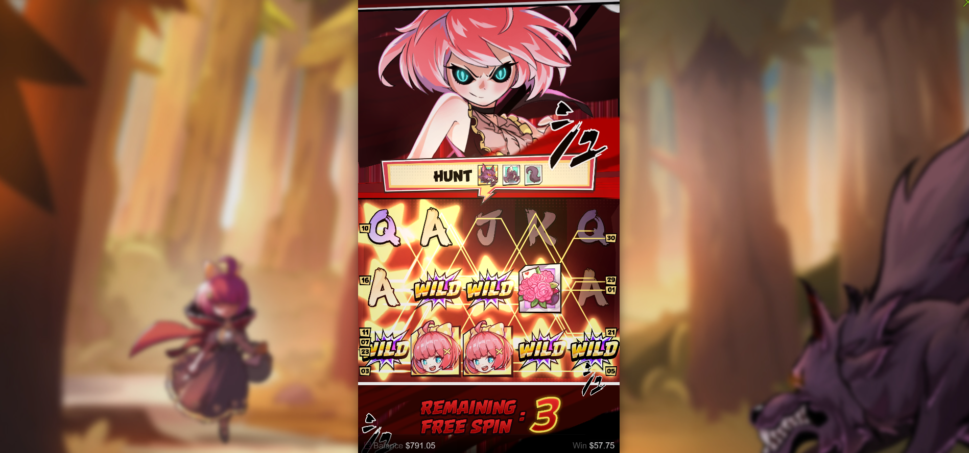 Hood vs Wolf free spins feature in action