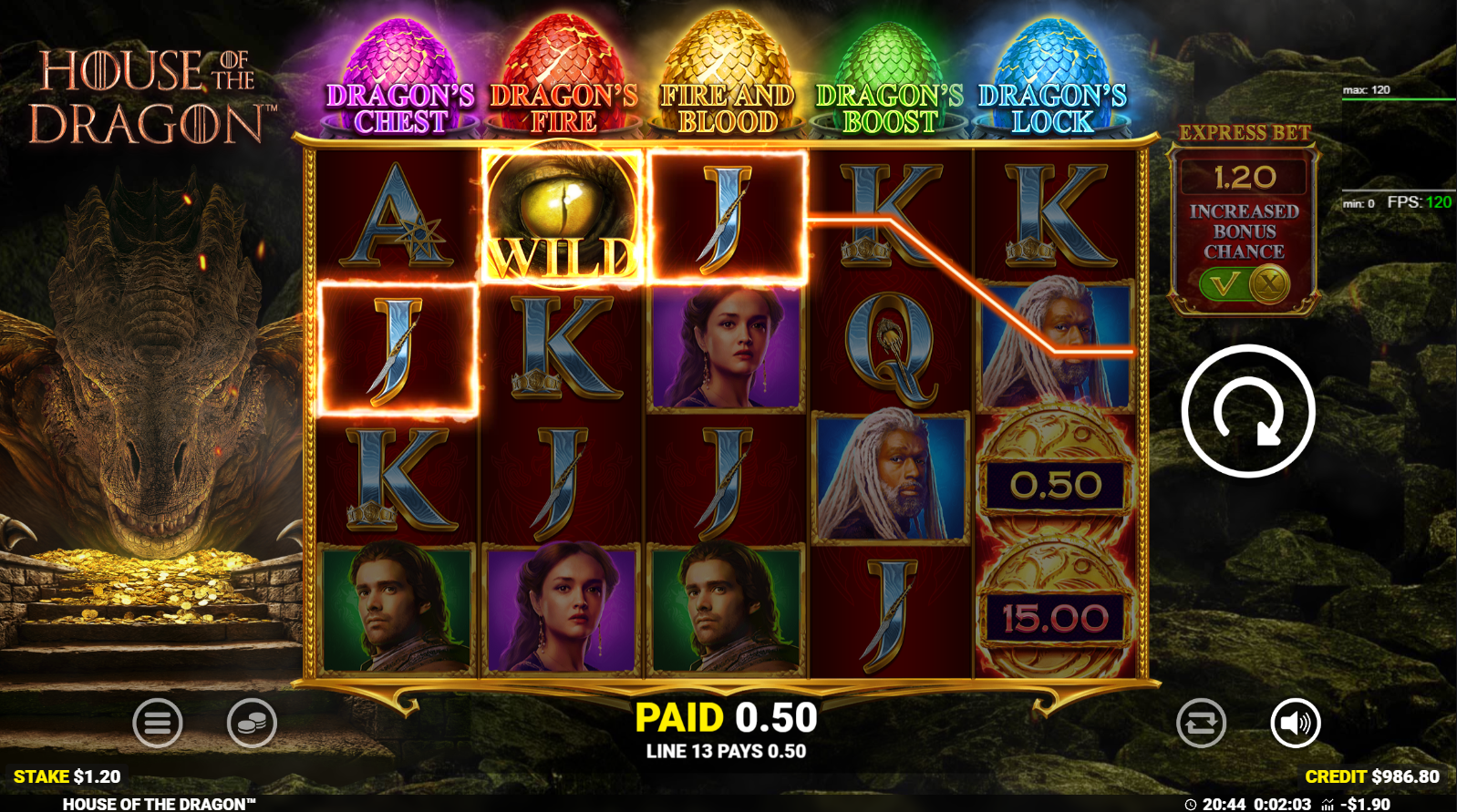 House of the Dragon slot Wilds feature