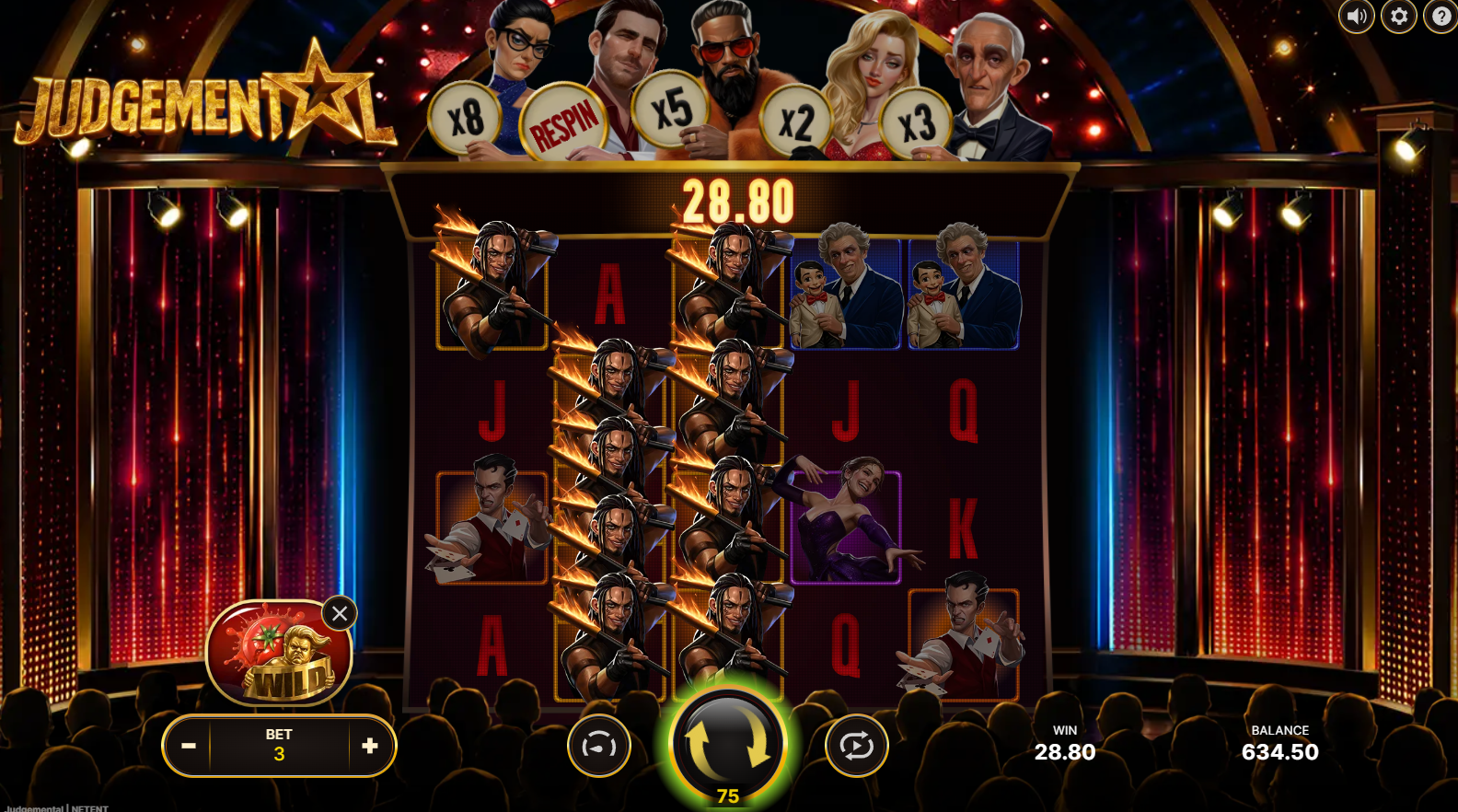 Judgemental slot Crowd Feature Pack Spins bonus by NetEnt