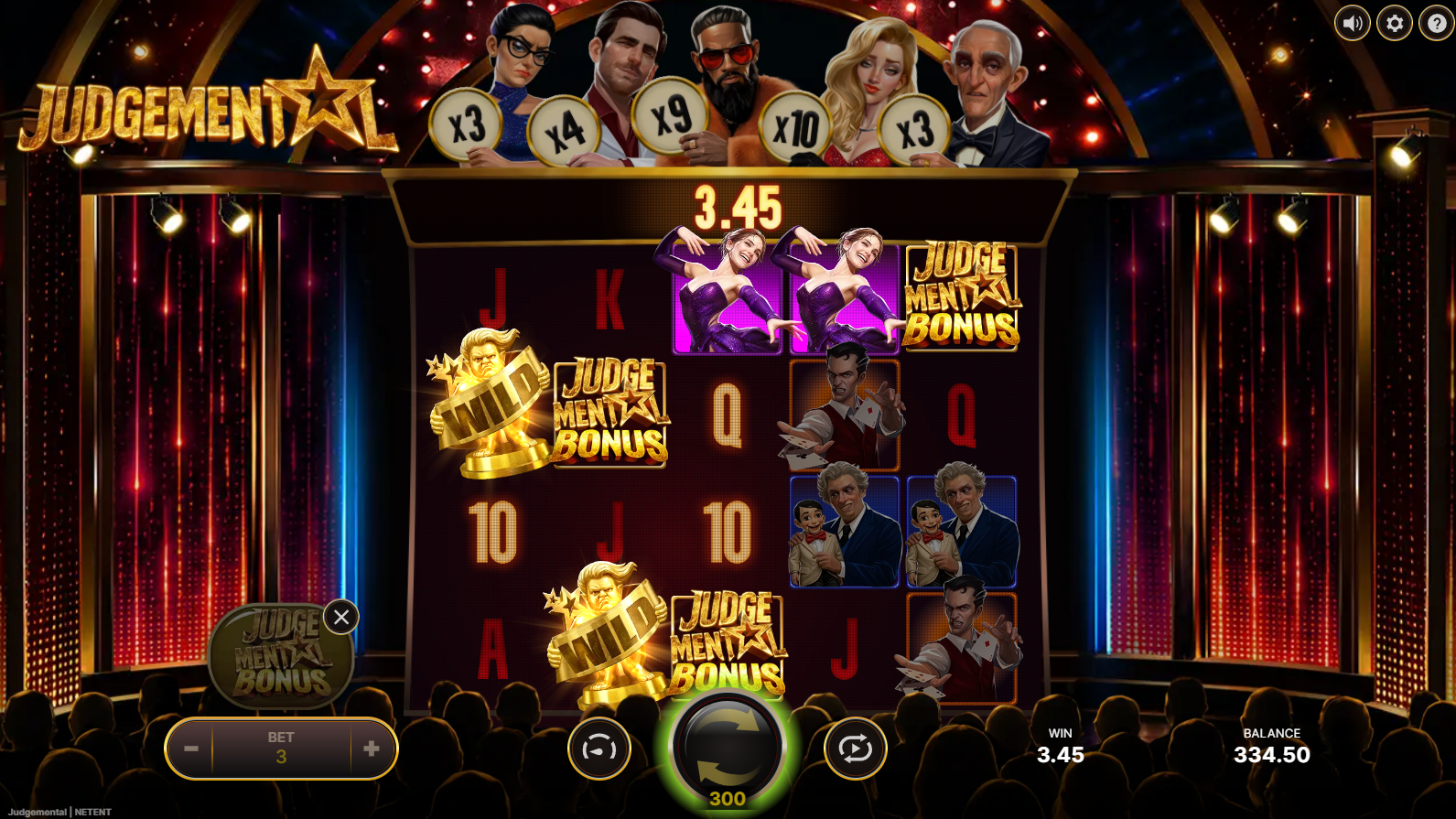 Judgemental slot Free Spins symbols by NetEnt