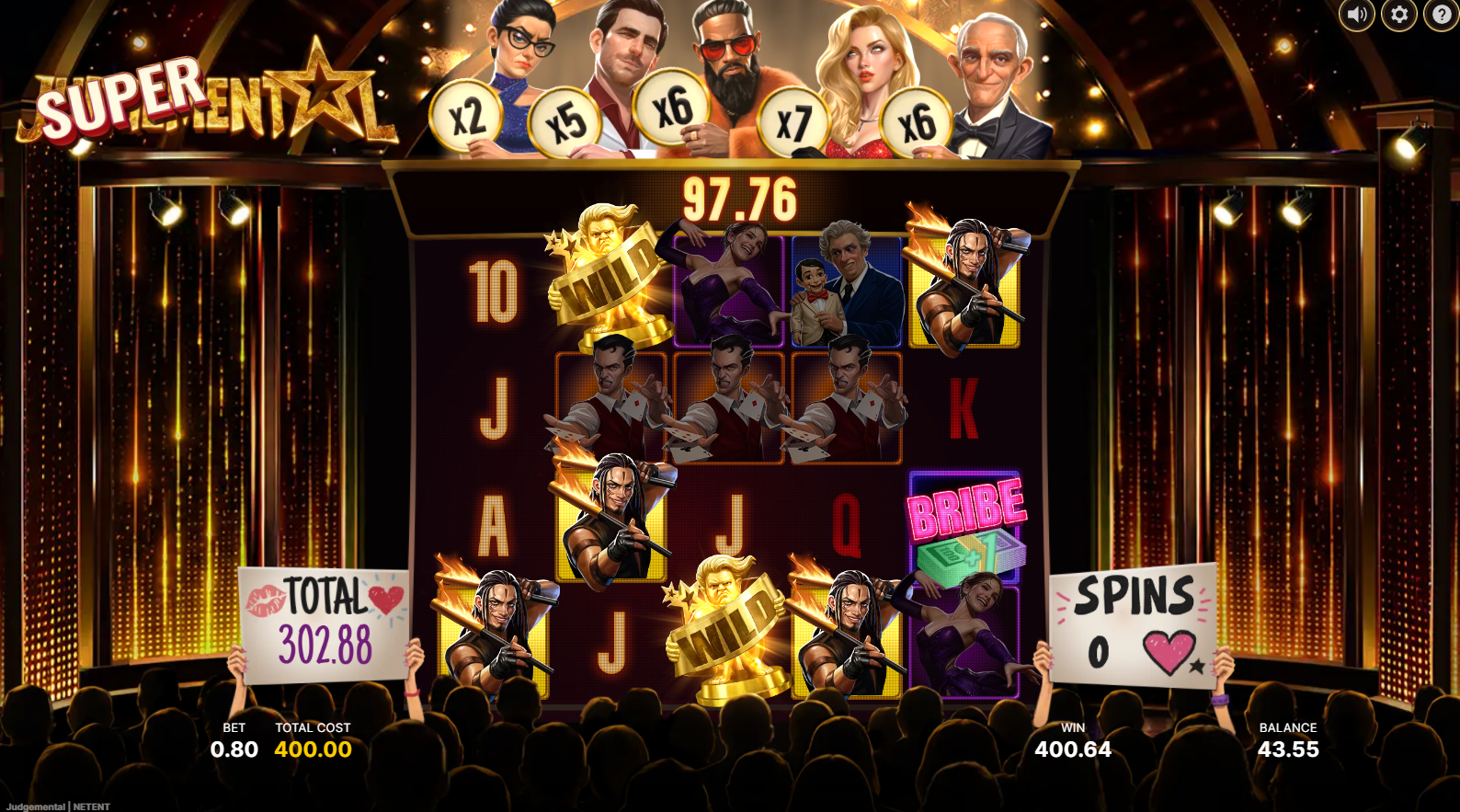 Judgemental slot Super Bonus feature by NetEnt