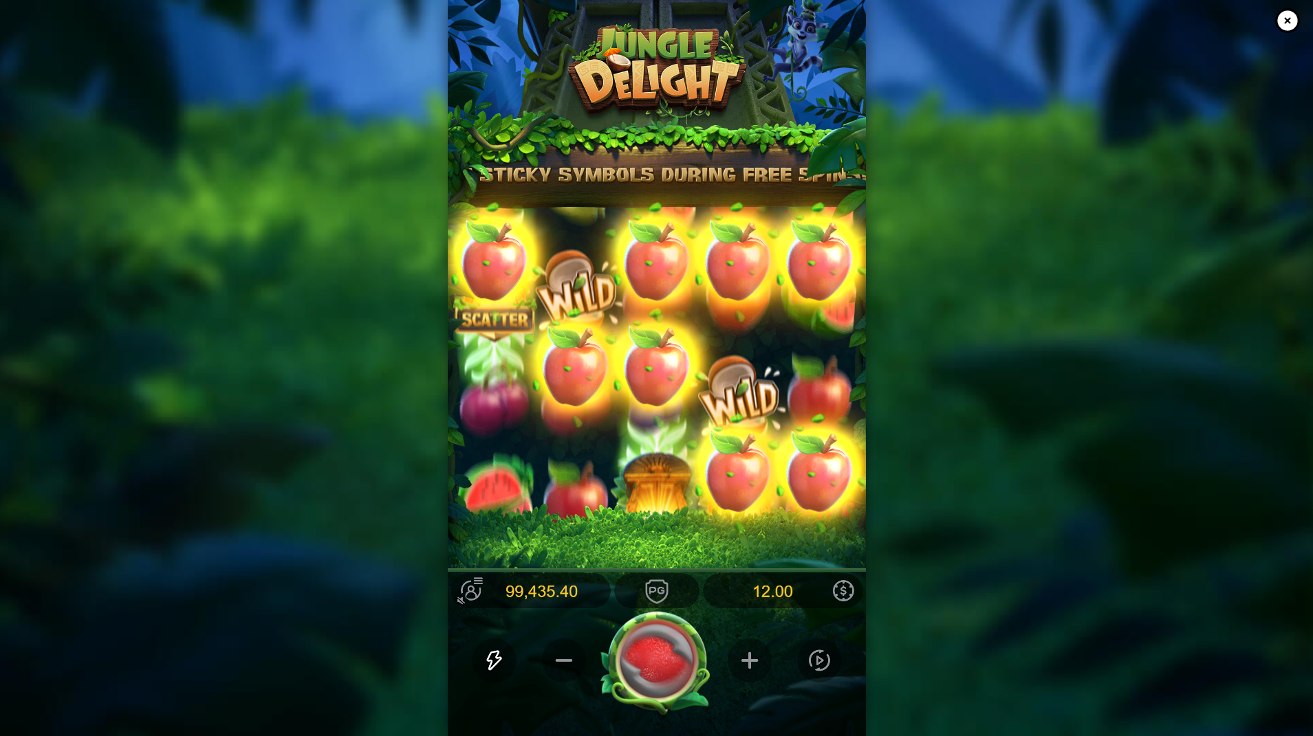 Jungle Delight Mystery Box feature revealing random symbols on the reels