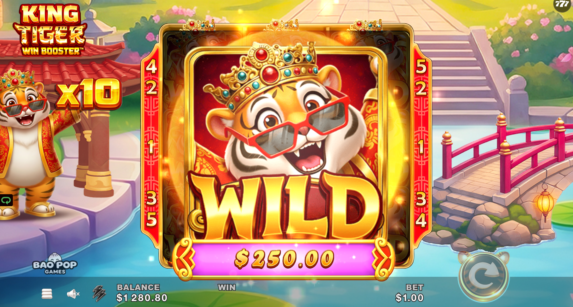 King Tiger Win Booster big win screen