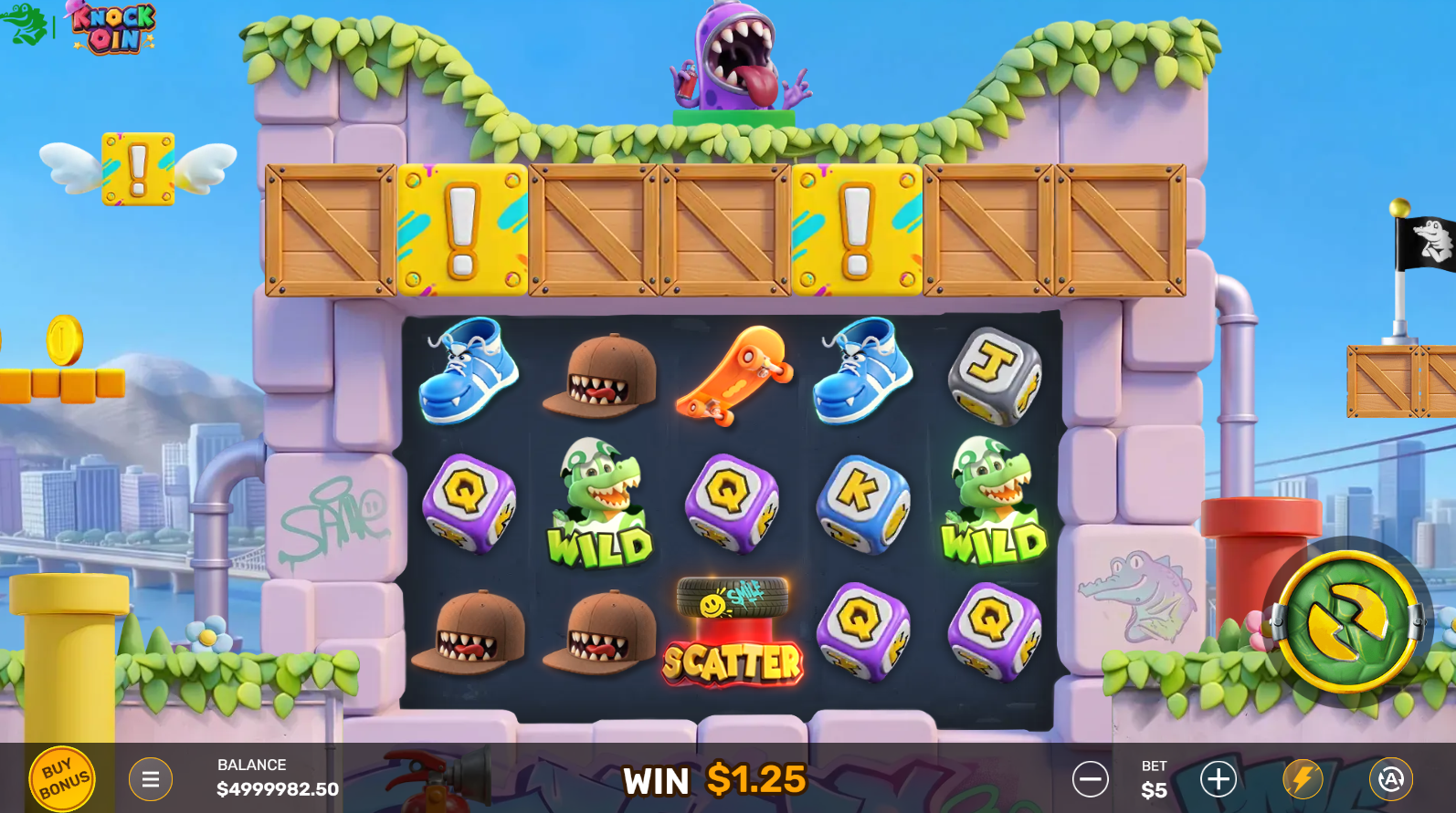 Knockoin slot Egg Wild symbols added by the Spray Maw feature