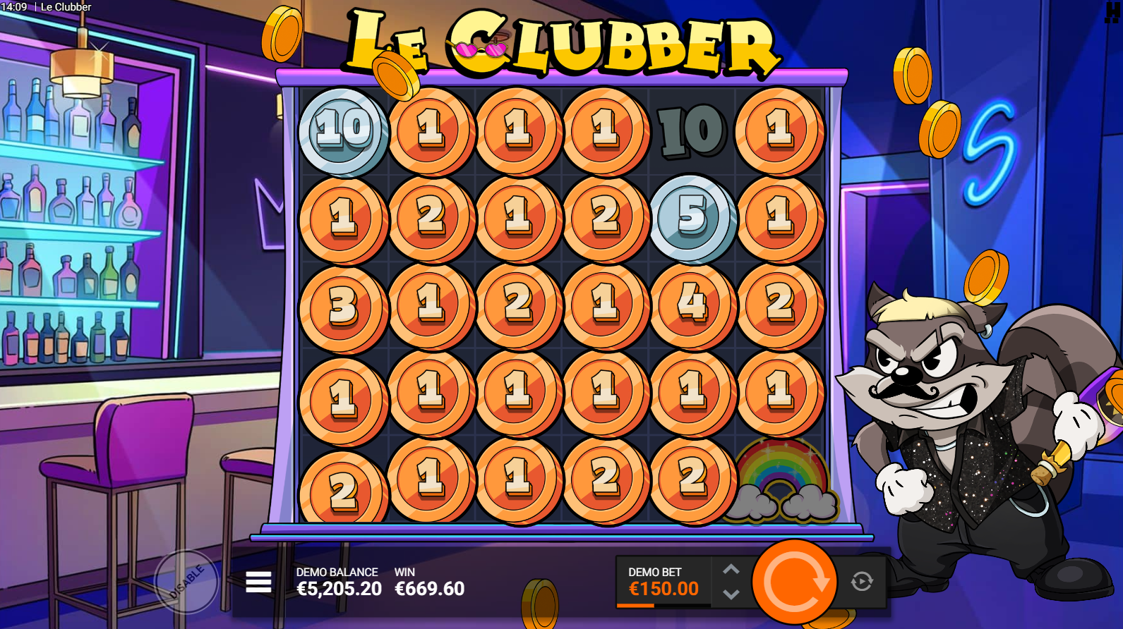 Le Clubber Rainbow FeatureSpins bonus buy option