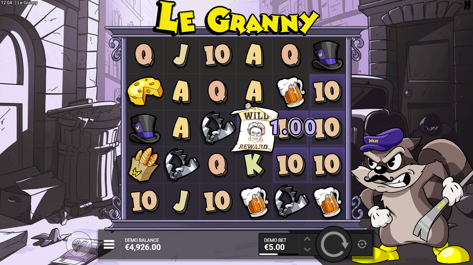 Le Granny wild symbols on the reels
