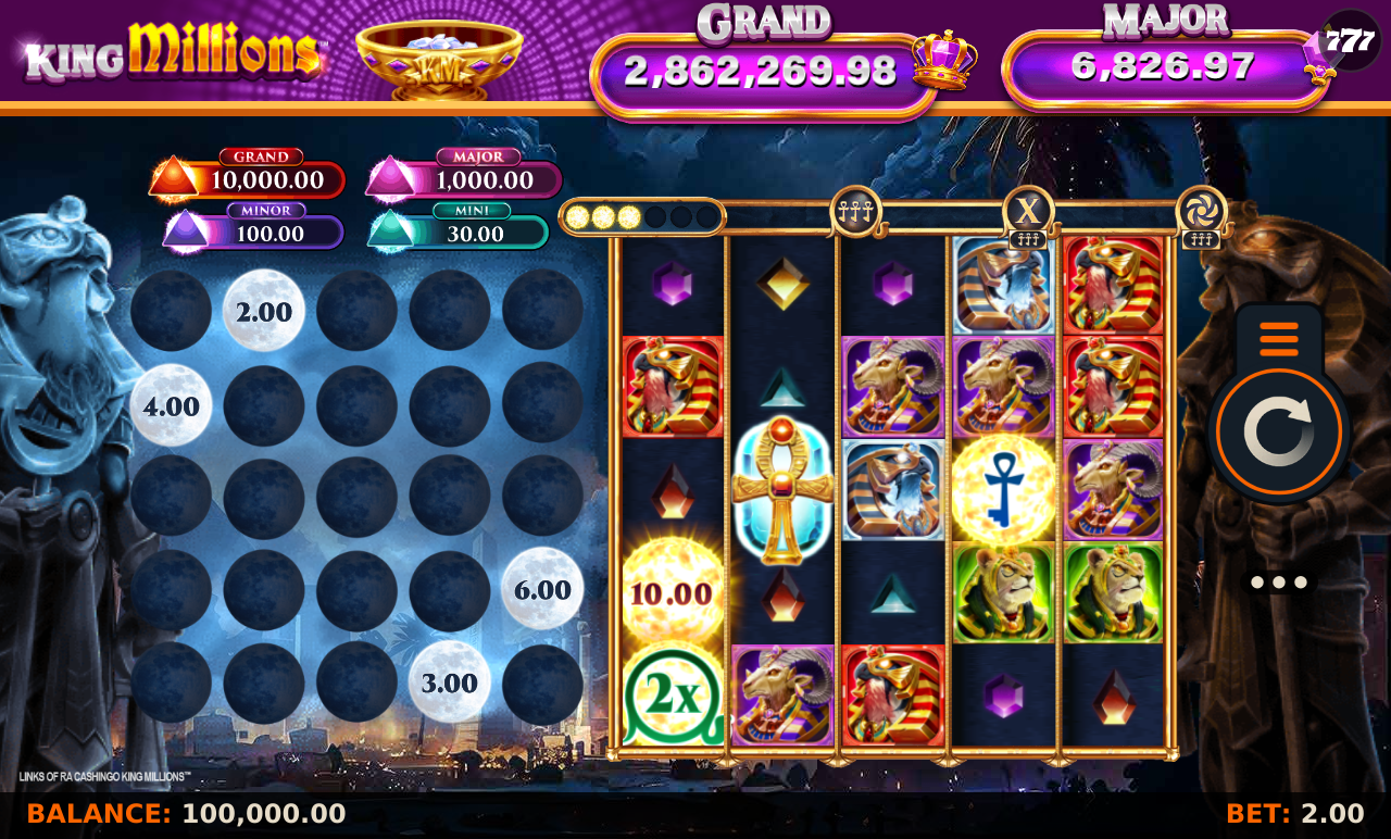 Links of Ra CASHINGO King Millions base game