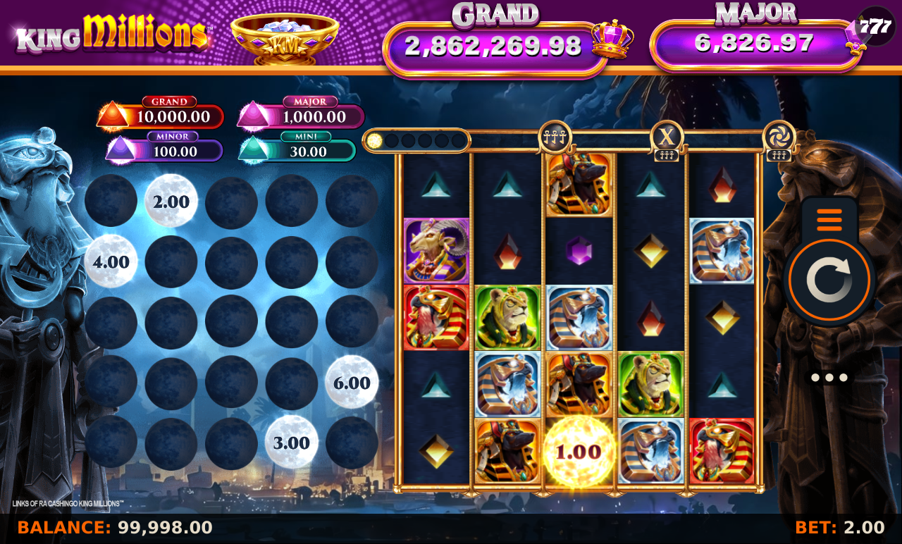 Links of Ra CASHINGO King Millions gameplay