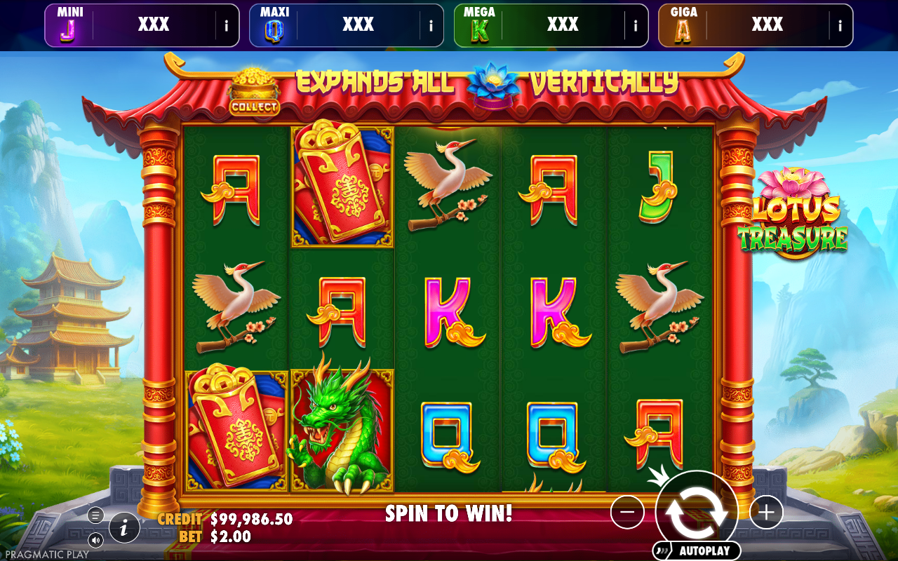 Lotus Treasure - Oranje Jackpot gameplay with money symbols and collect