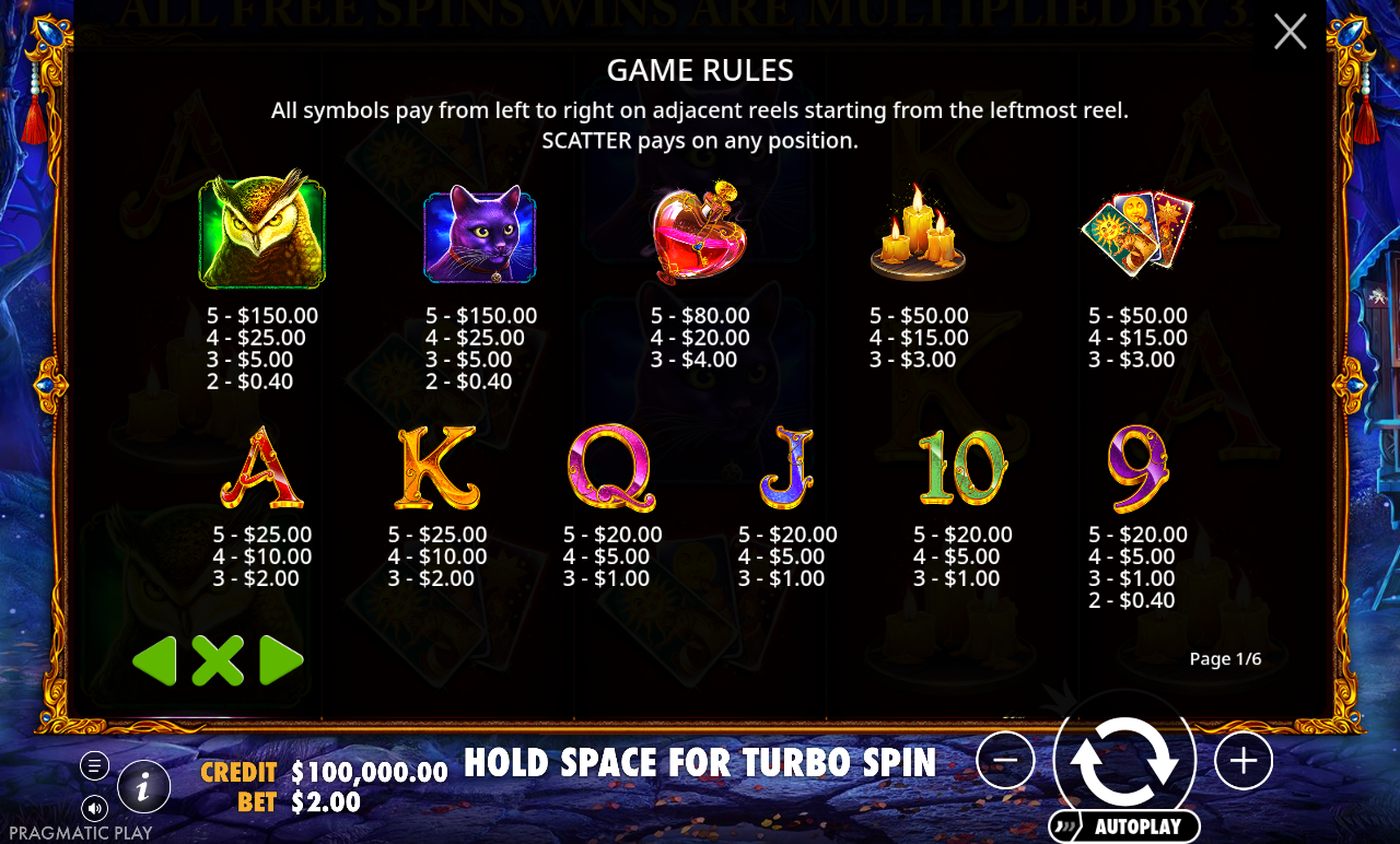 Madame Destiny information screen