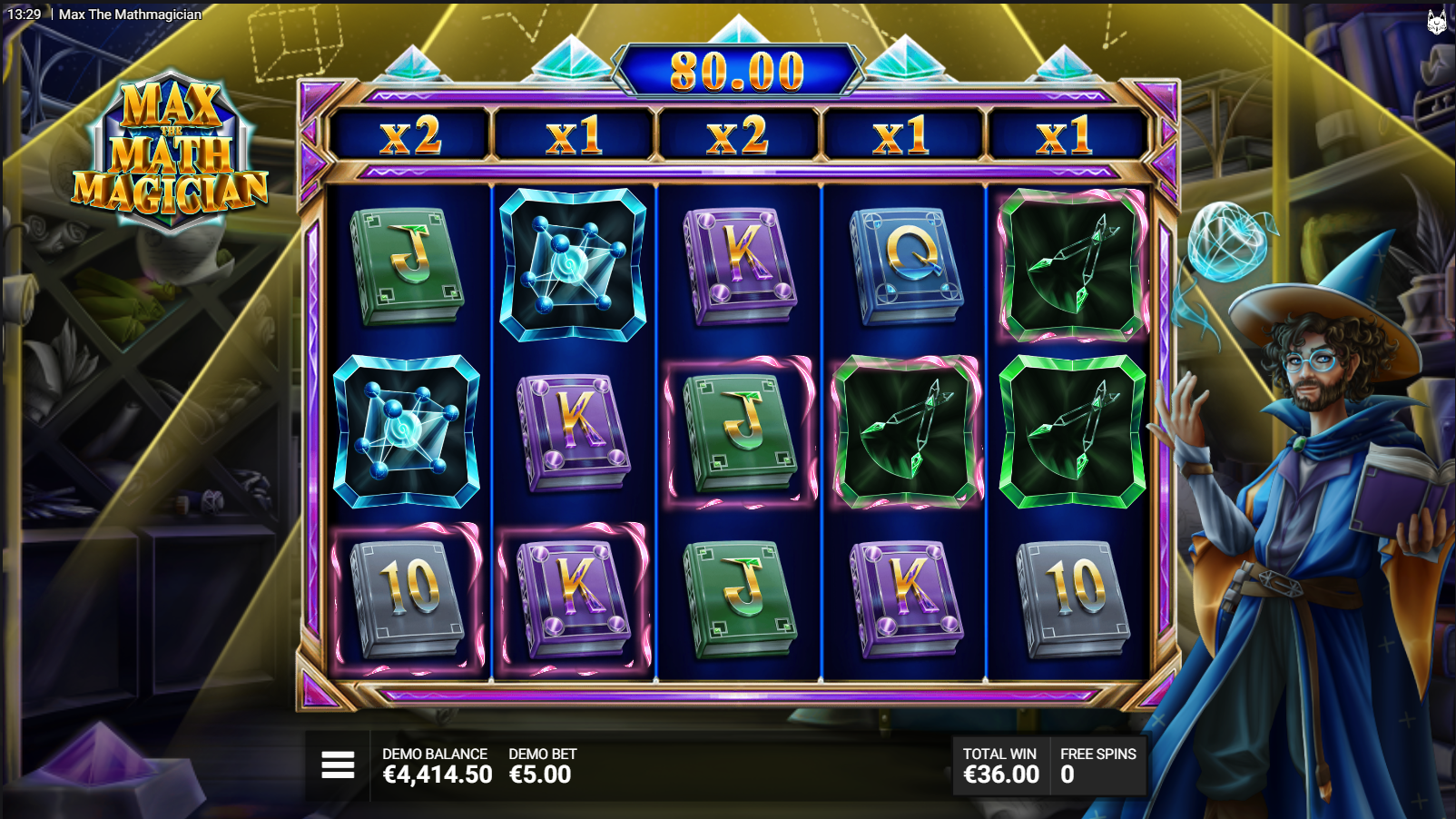 Max The Mathmagician E = mc2 bonus free spins feature