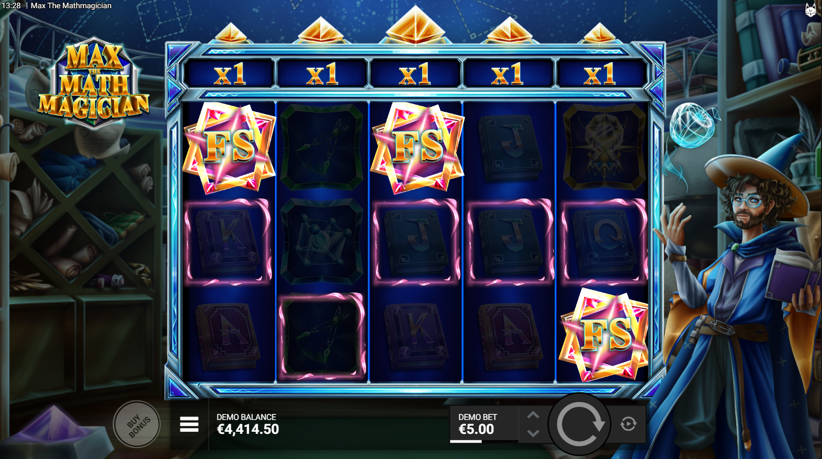 Max The Mathmagician scatter symbols that trigger the bonus games