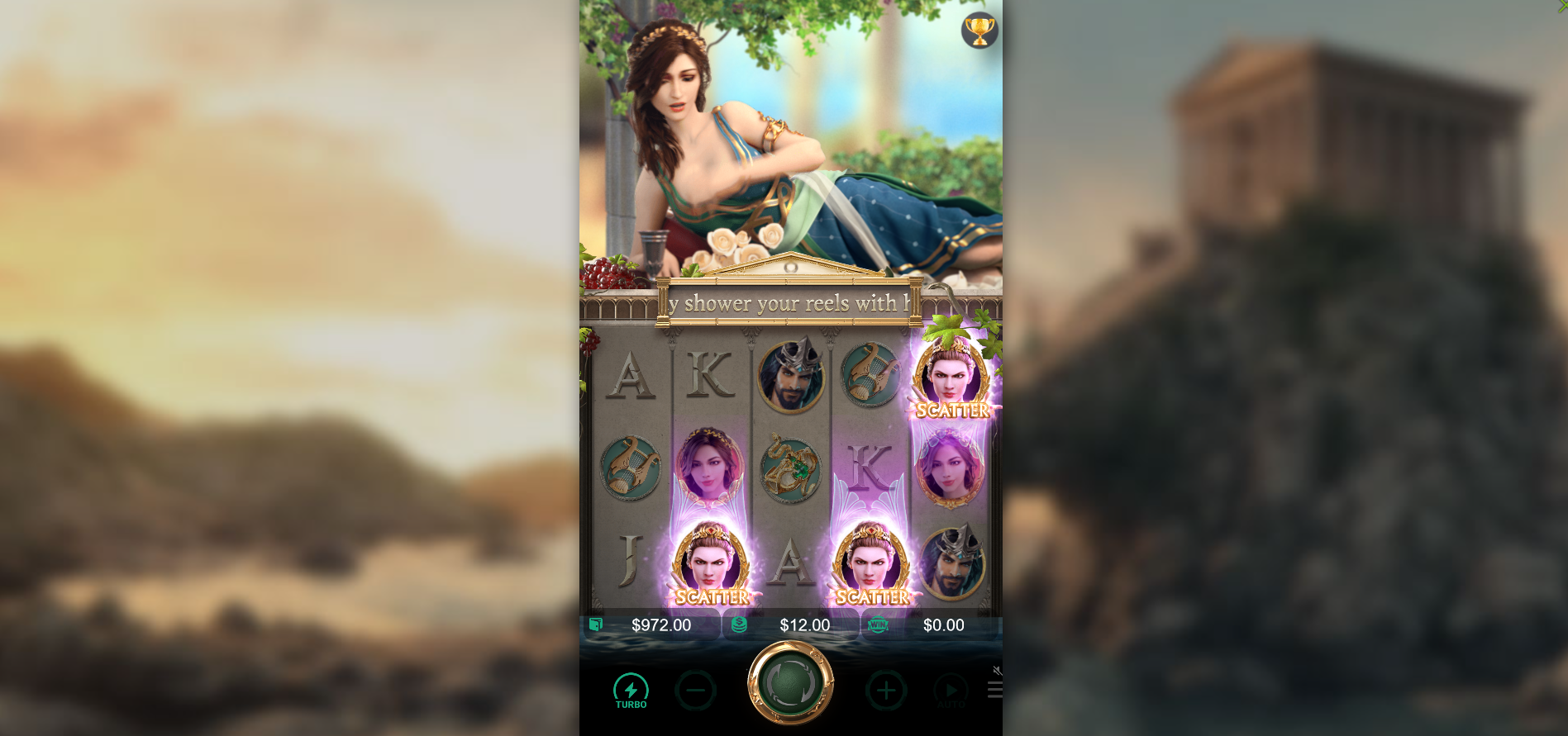 Medusa - The Curse of Athena Free Spins triggered by Scatter symbols