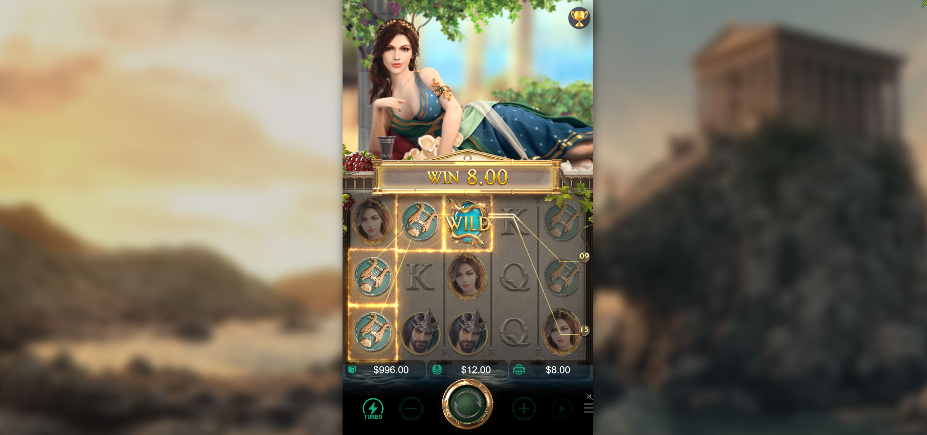 Medusa - The Curse of Athena paytable showing 30 fixed paylines