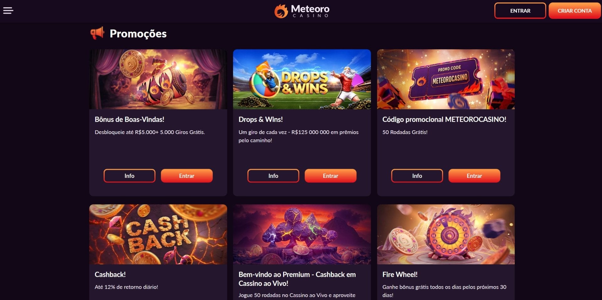 Meteoro Casino Ongoing Promotions