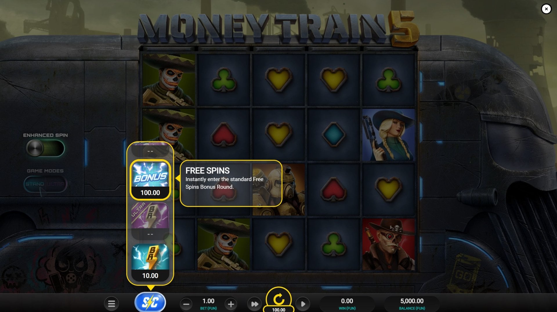 Money Train 5 bonus buy options