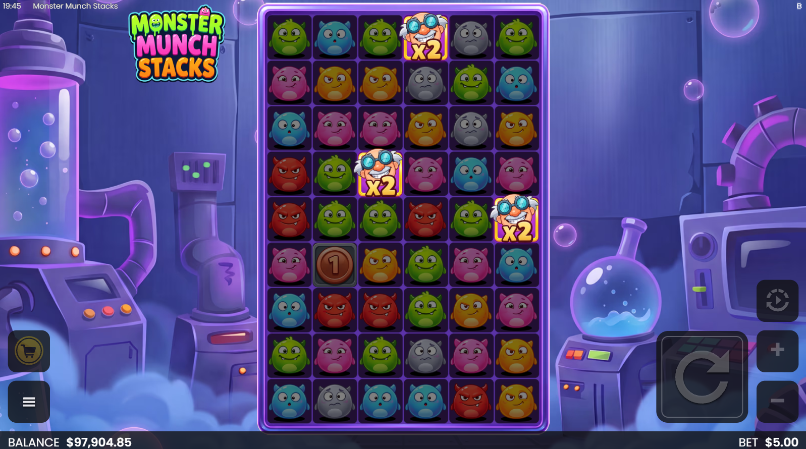 Monster Munch Stacks Wild Multiplier symbols boosting wins