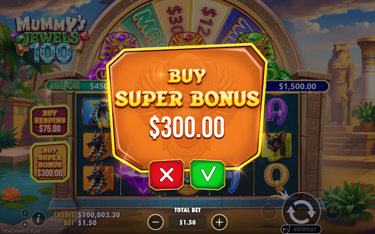 Mummy's Jewels 100 bonus buy