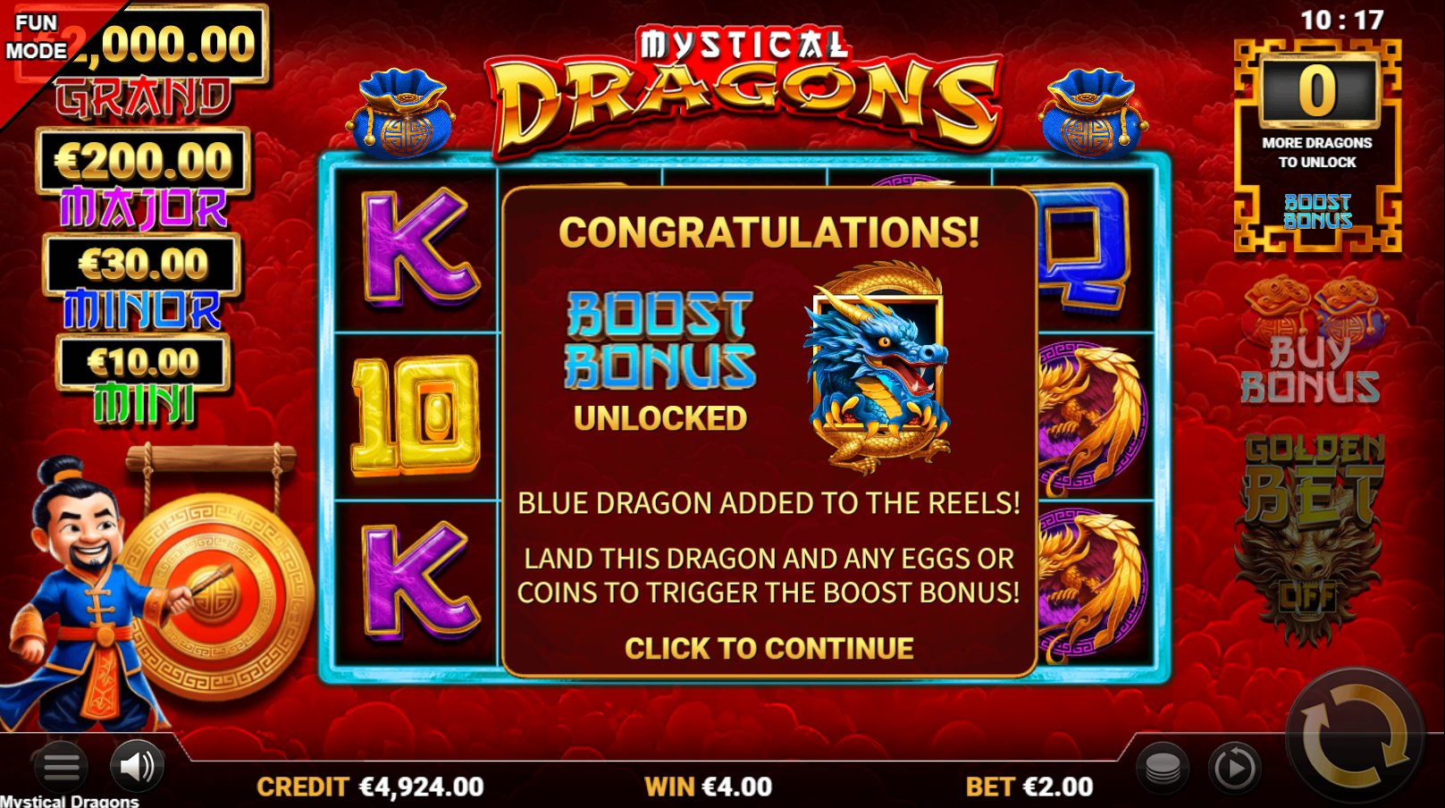 Mystical Dragons Dragon Unlock feature