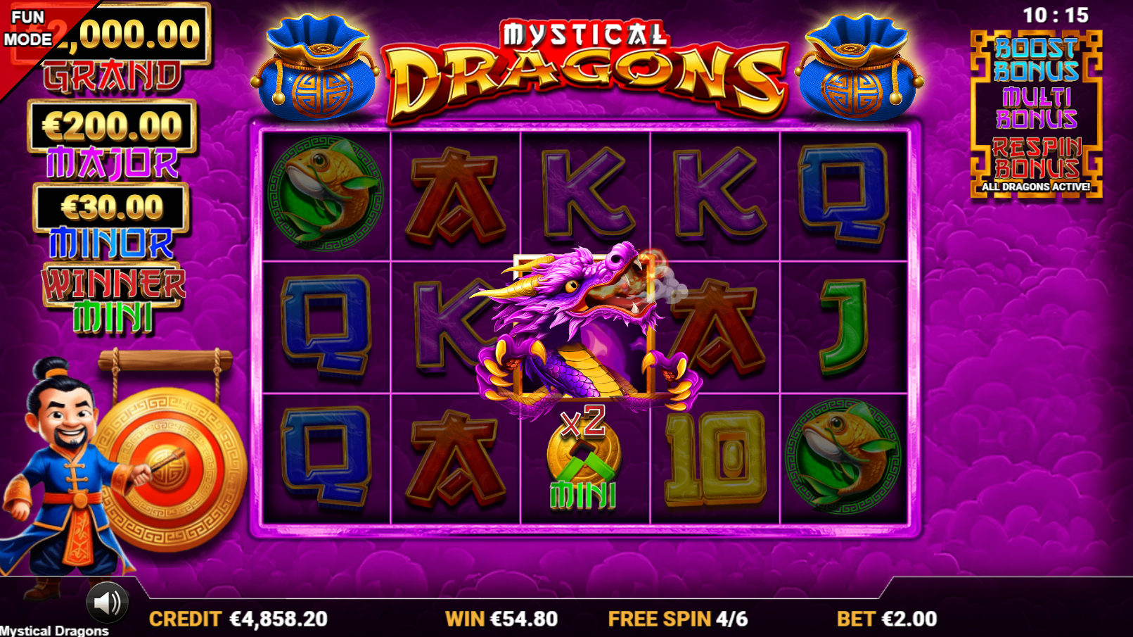 Mystical Dragons Free Spins play