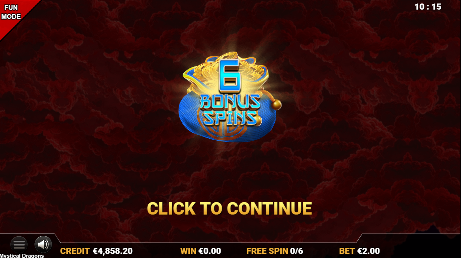 Mystical Dragons Free Spins trigger