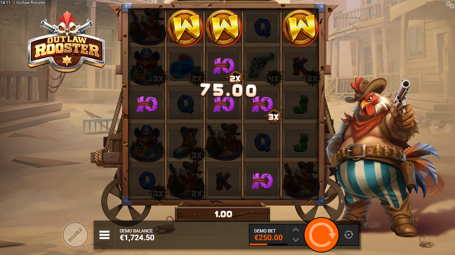 Outlaw Rooster Outlaw Boost FeatureSpins bonus buy mode